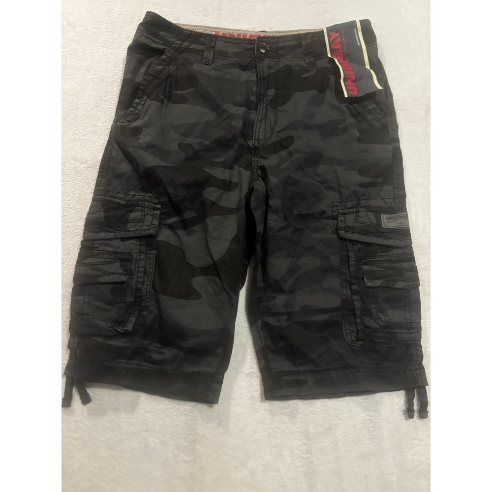 NEW Union Bay Cargo Shorts Y2K Men's‎ 32 Camo Gray Black Tactical Utility